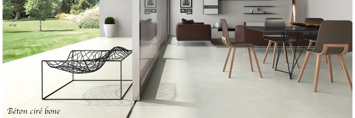 Carrelage sol extérieur moderne Béton Ciré bone couleur beige pour la terrasse