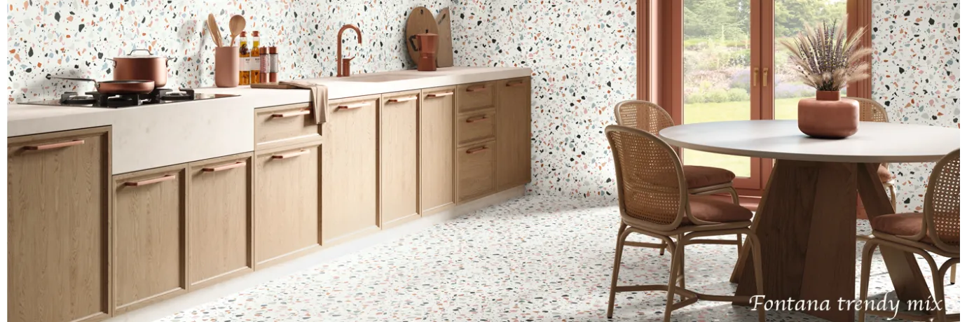 Carrelage sol Fontana Trendy mix pour le sol de la cuisine