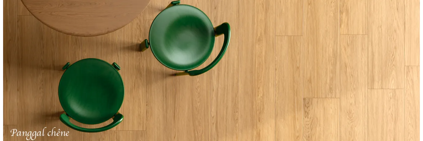 Carrelage sol extérieur effet bois Panggal chêne couleur bois beige pour la cuisine d'extérieur