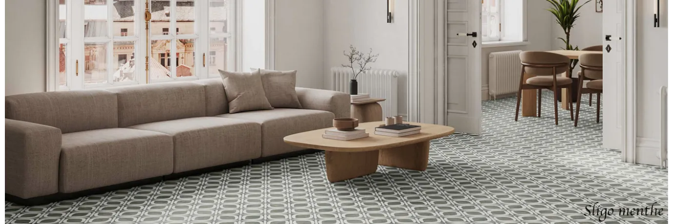 Carrelage carreaux ce ciment intérieur Sligo menthe pour le salon