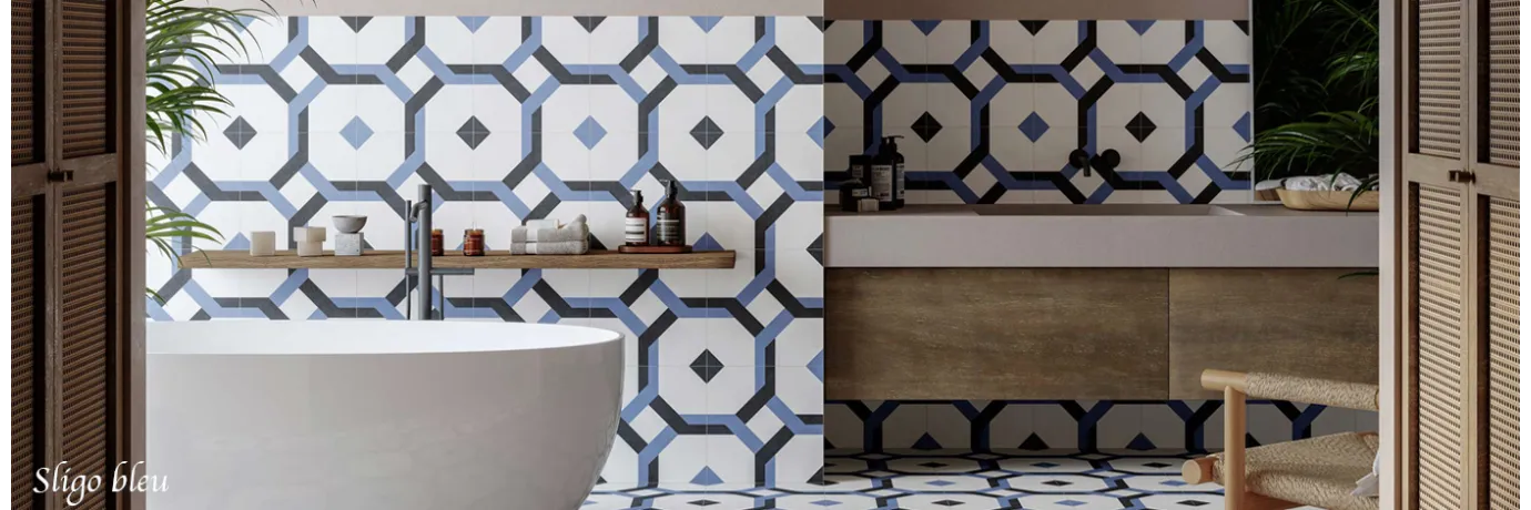 Carrelage carreaux ce ciment intérieur Sligo bleu pour la salle de bain