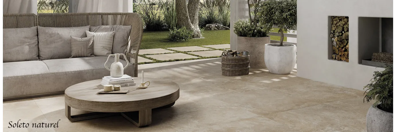Dalle extérieur Soleto 2.0 Naturel pour la terrasse style déco d'ibiza
