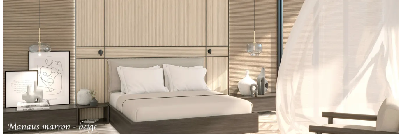 Pierre de parement Manaus marron et beige pour la chambre