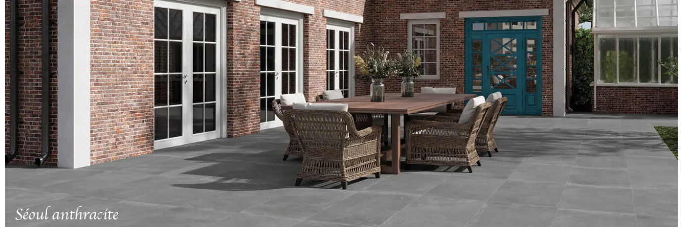  Dalle extérieur Séoul gris pour la terrasse