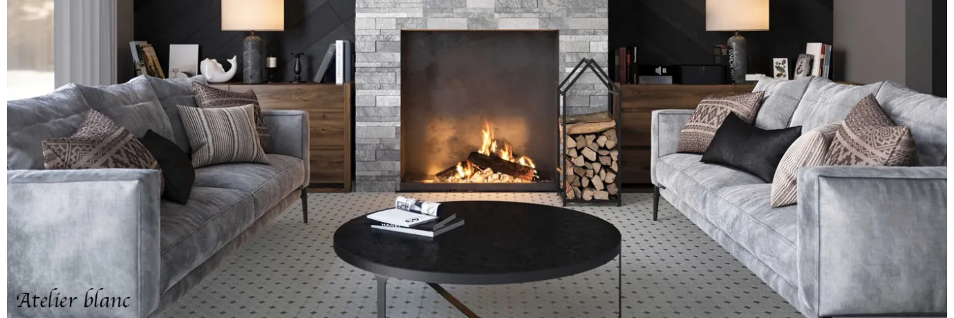 carreaux de ciment atelier blanc pour le séjour style déco suédoise