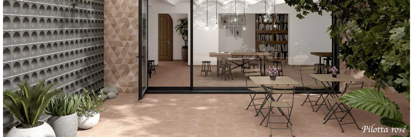 Dalle extérieur traditionnel Pilotta rosé pour la terrasse