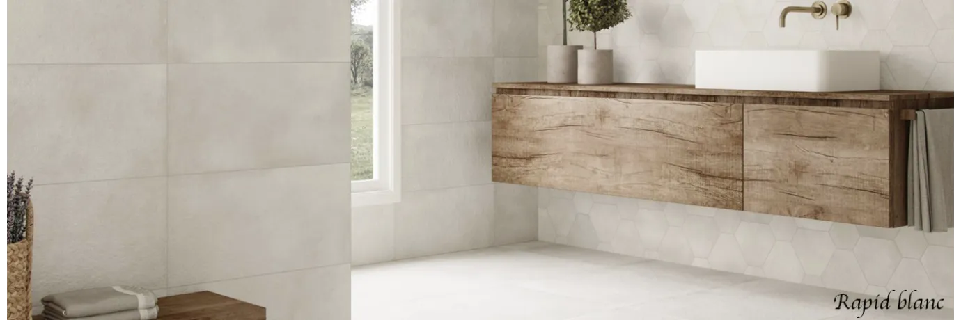 Carrelage intérieur moderne rapid blanc pour la salle de bain