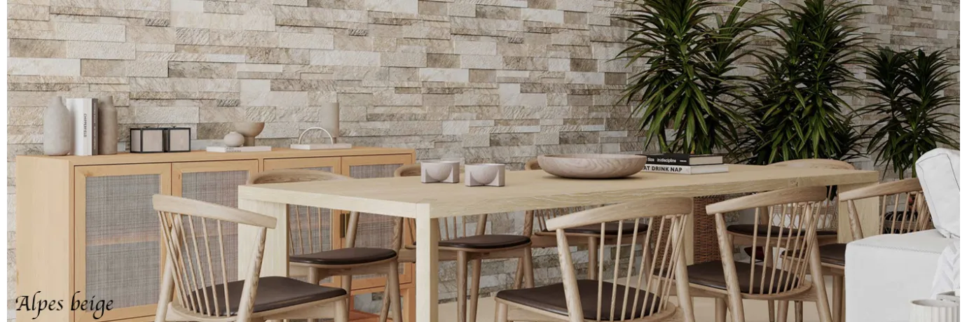 carrelage pierre de parement Alpes beige pour la cuisine