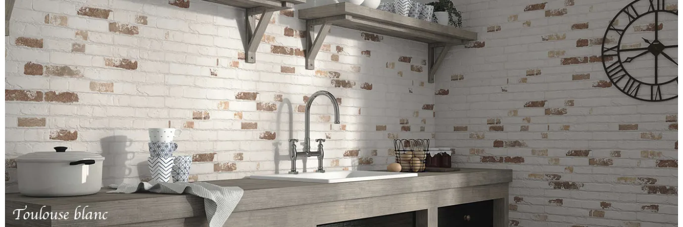 carrelage pierre de parement toulouse blanc vieilli pour la cuisine