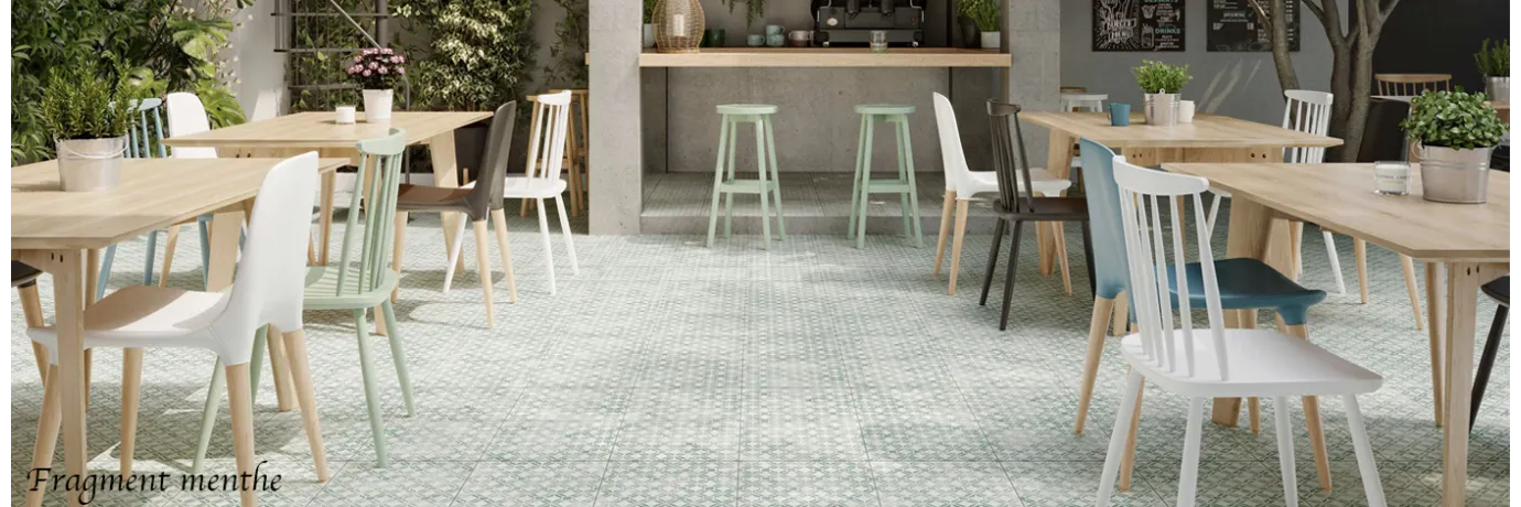 carrelage classique fragment menthe pour une guinguette