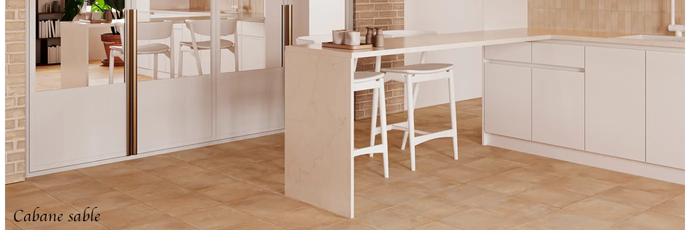 carrelage intérieur traditionnel cabane sable pour le sol de la cuisine