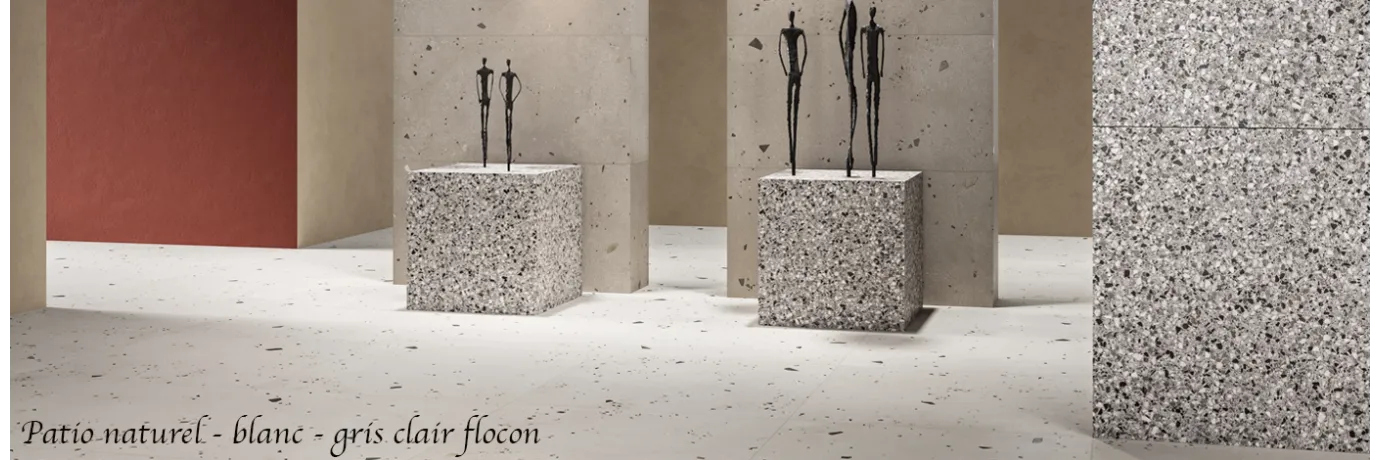 carrelage terrazzo patio naturel pour un musée