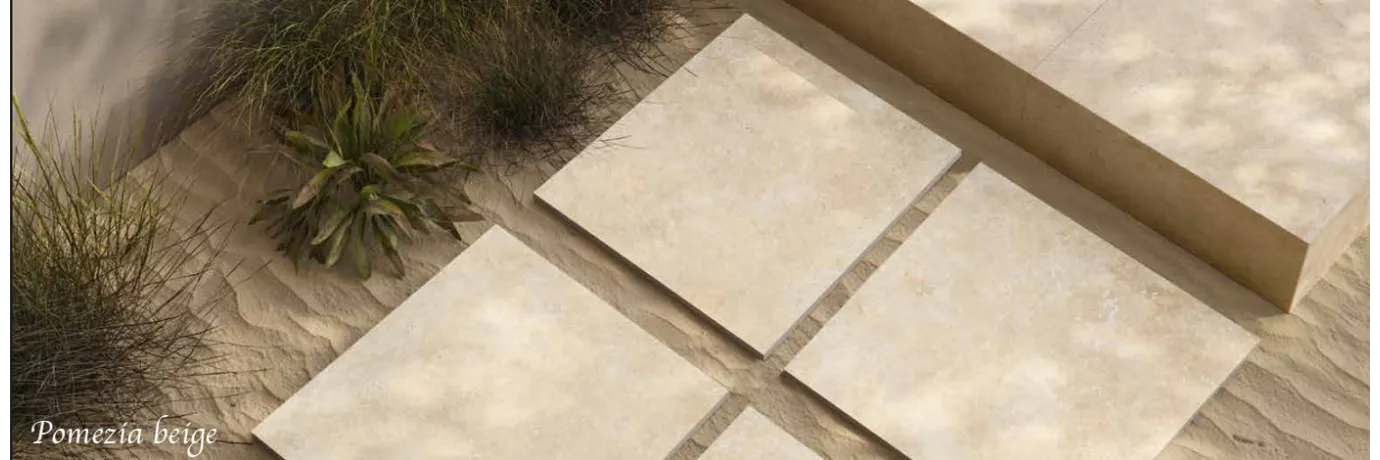 Dalle extérieur Pomezia 2.0 beige pour la terrasse style déco d'ibiza