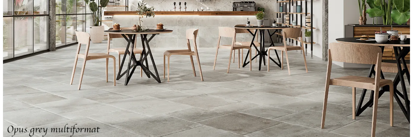 carrelage extérieur opus gris multiformat pour la terrasse