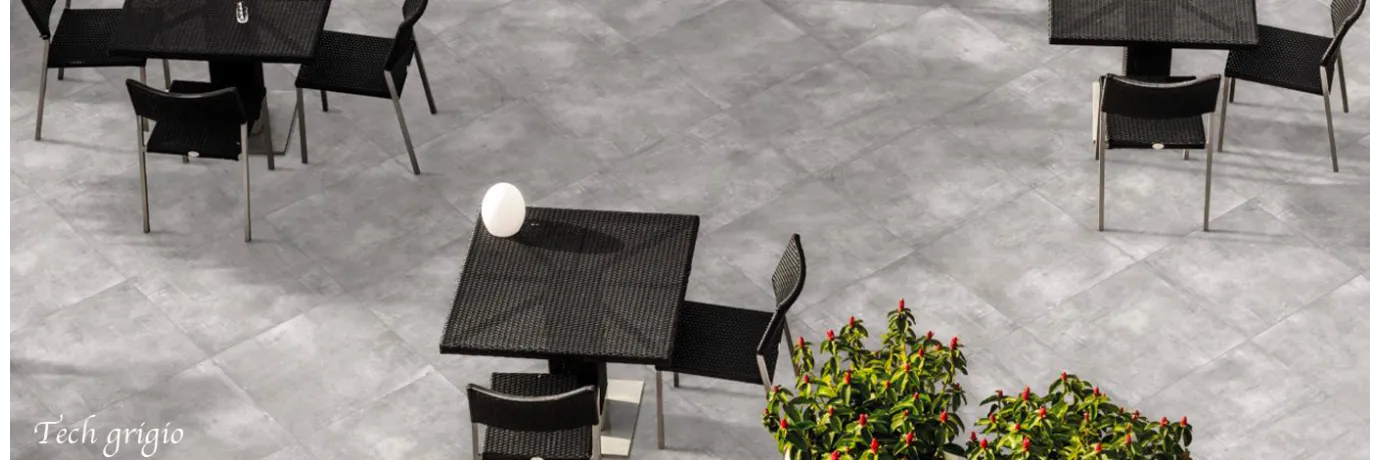 carrelage intérieur moderne tech gris pour un restaurant