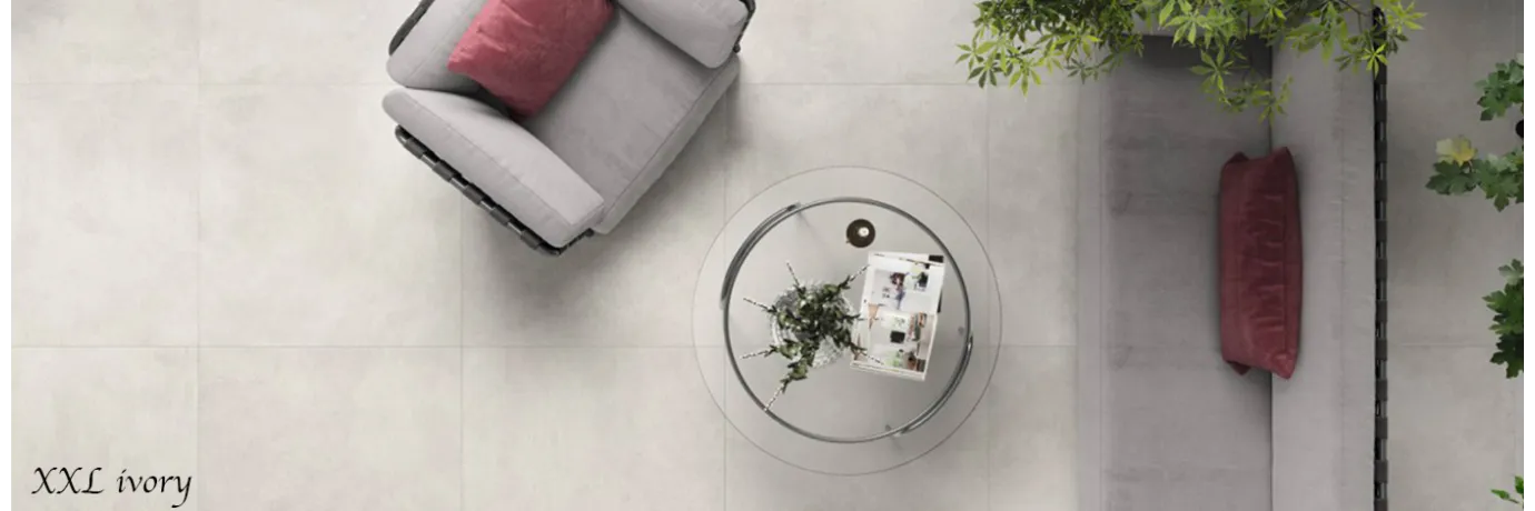 carrelage intérieur effet béton xxl blanc pour la salon style déco nature