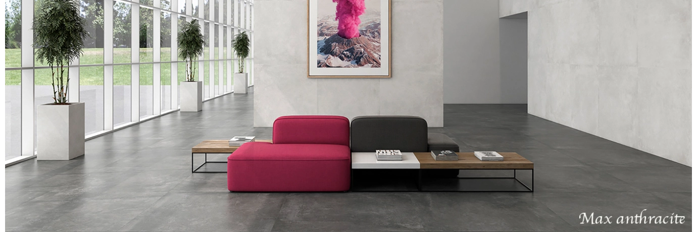 Carrelage sol moderne Max gris anthracite pour le salon style déco classe