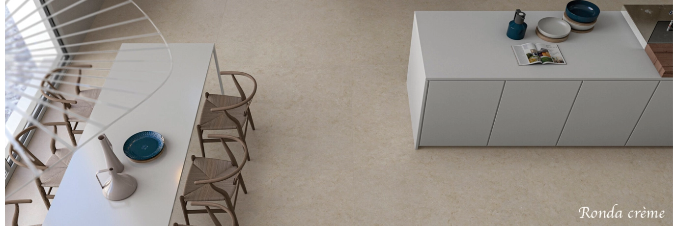 Carrelage sol effet pierre naturelle Ronda beige pour la cuisine