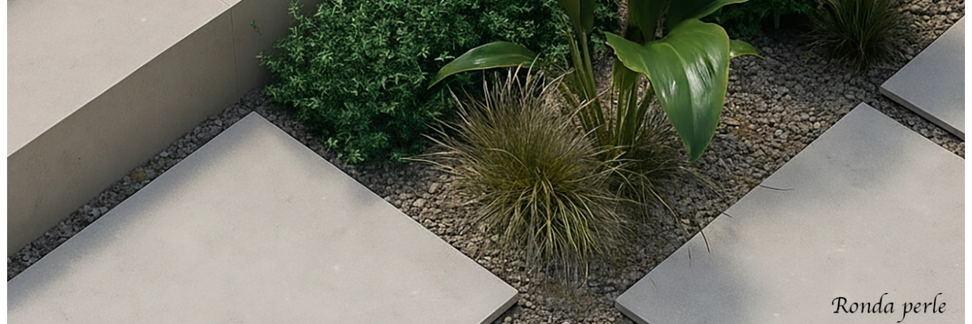 Dalle extérieur Ronda 2.0 gris perle pour la terrasse style déco effet pierre