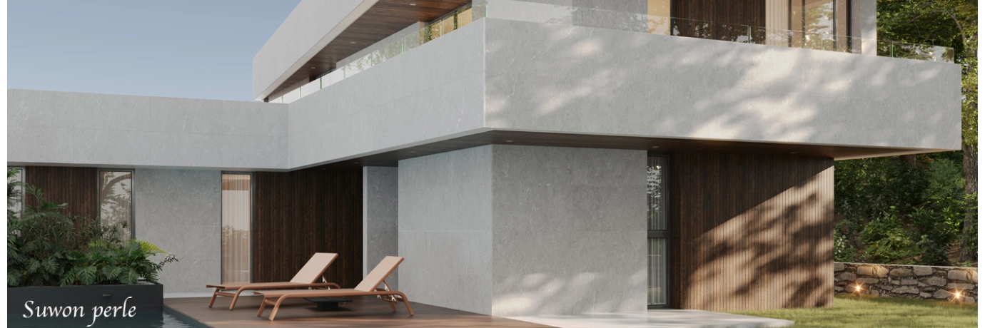 Carrelage sol extérieur effet pierre Suwon perle pour les murs de la maison