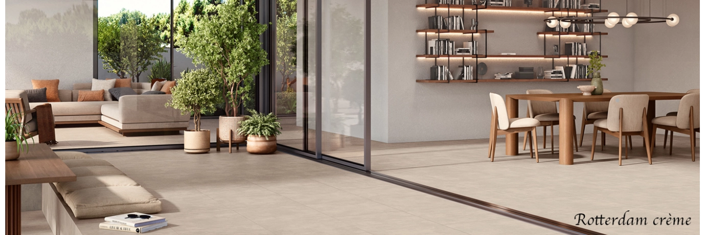 Carrelage sol extérieur moderne Rotterdam crème pour la terrasse