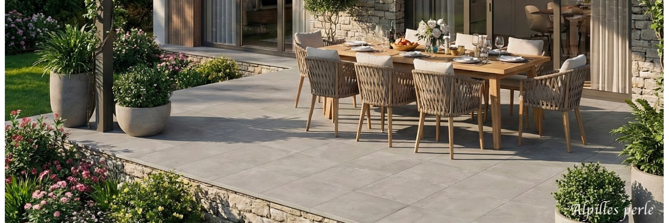 Dalle extérieur Alpilles 2.0 perle pour la terrasse 
