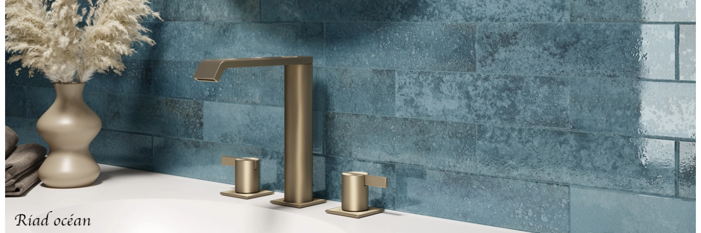 Carrelage mur effet zellige Riad océan pour le mur de la salle de bain