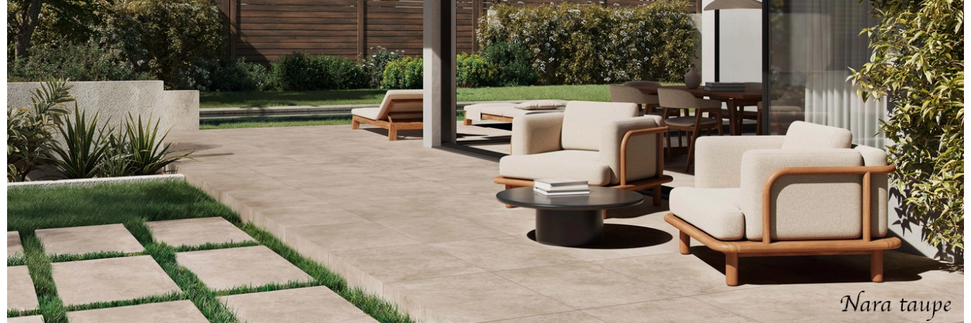 Dalle extérieur Nara 2.0 taupe R11 pour la terrasse