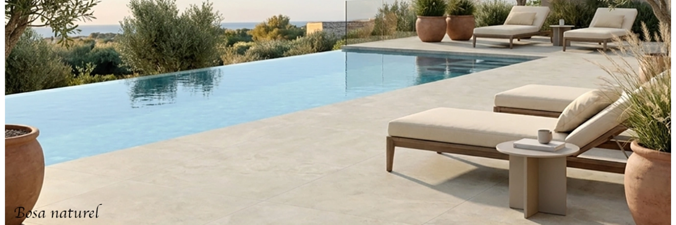 Dalle extérieur Bosa 2.0 naturel pour le contour de la piscine 