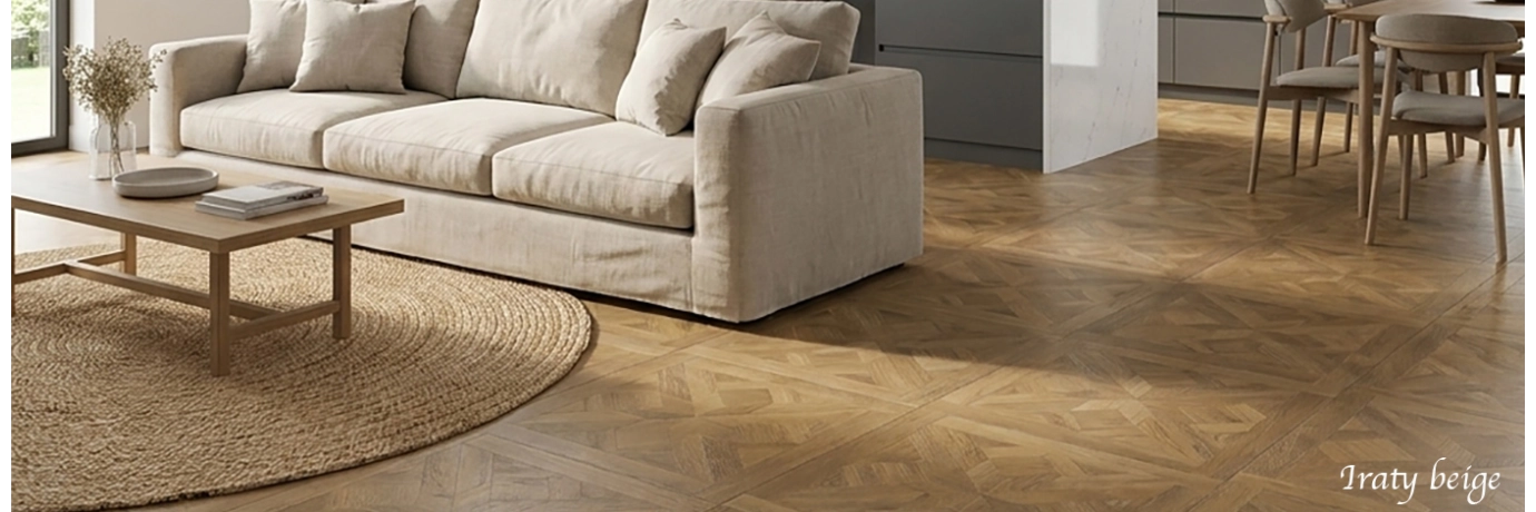 Carrelage sol imitation parquet Iraty beige pour la cuisine