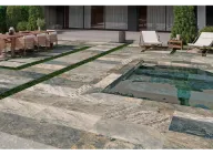Piscine "Météor mix vert - charm gris ext "